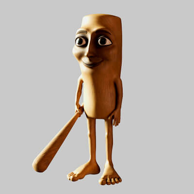 TungTung Sahur Brainrot Meme 3D Model By PizzaAndGames