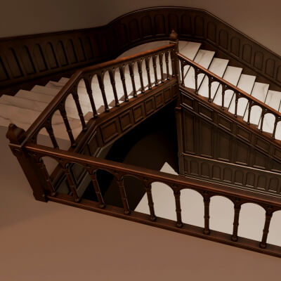 Wooden Staircase - Modular Asset Extended