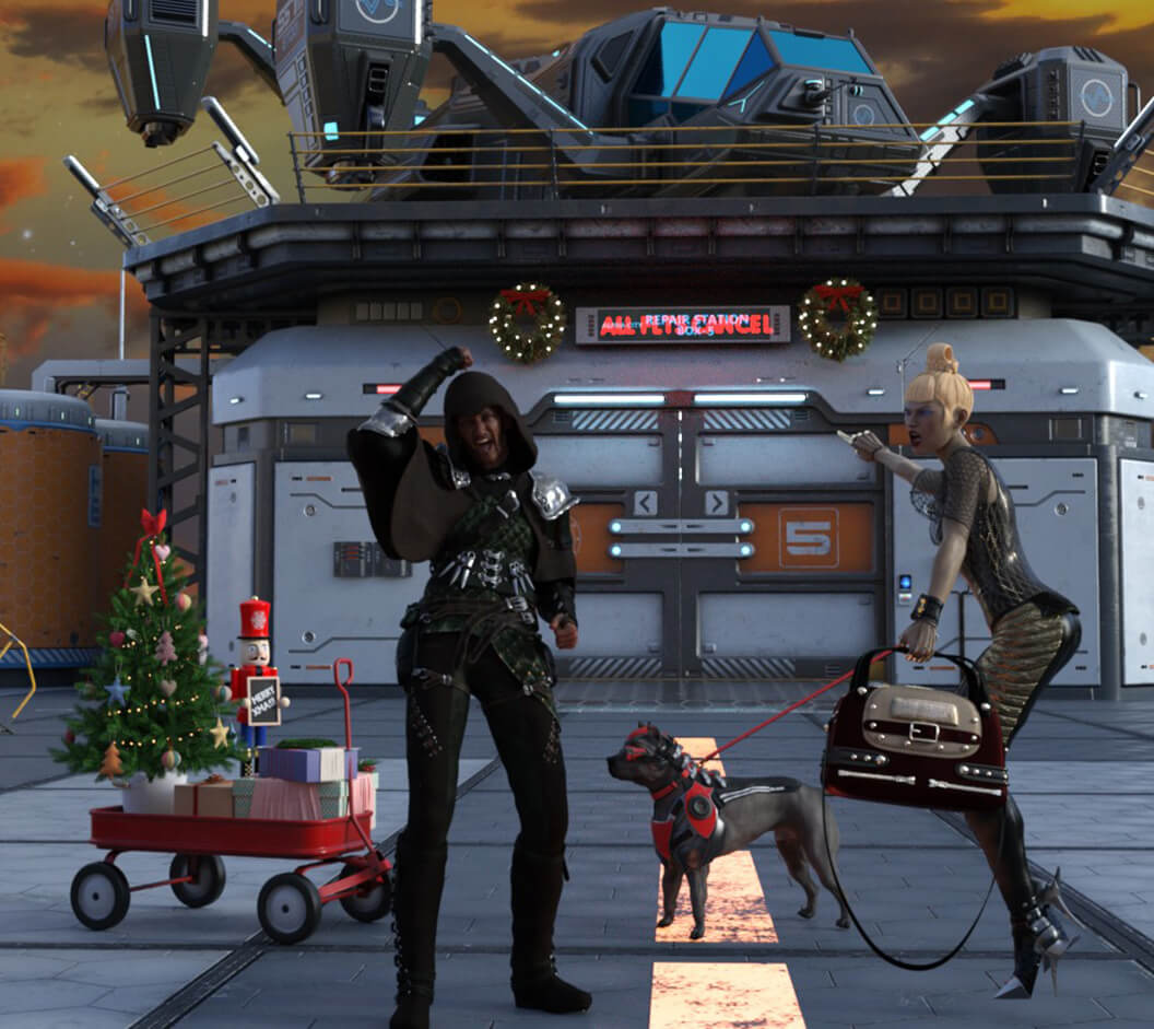 Worst Xmas Ever Circa 2100 3D Render, Digital Art by pjcervantes