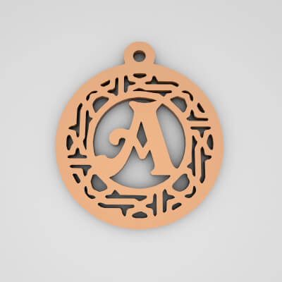 A Circular Stripe Split Monogram Keychain