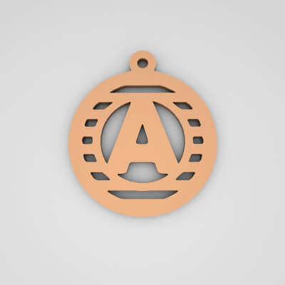 A Initial Stylish Monogram Keychain