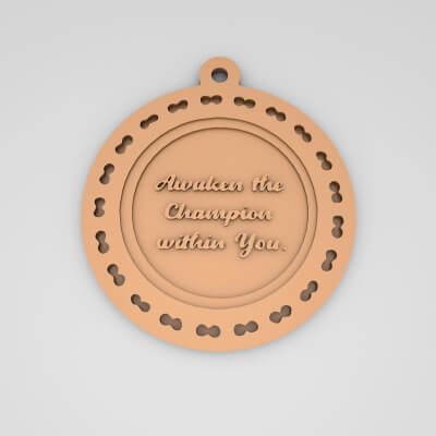 Awaken The Champion Within You Quote Round Keychain