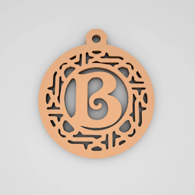 B Circular Stripe Split Monogram Keychain