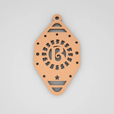 B Initial Monogram Stylish Keychain