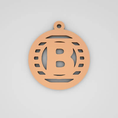 B Initial Stylish Monogram Keychain