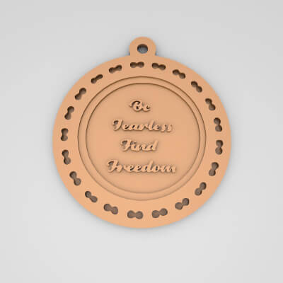Be Fearless Find Freedom Quote Round Keychain
