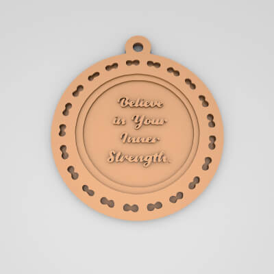 Believe in Your Inner Strength Quote Round Keychain
