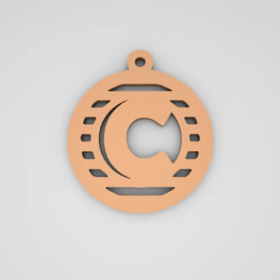 C Initial Stylish Monogram Keychain