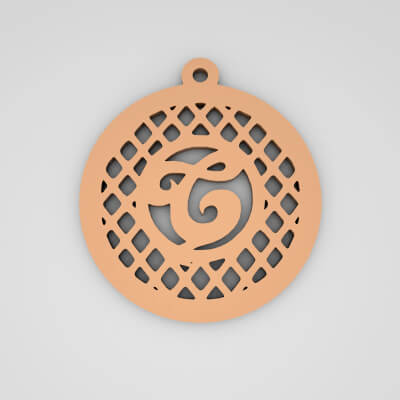 C Monogram Spider Initial Keychain