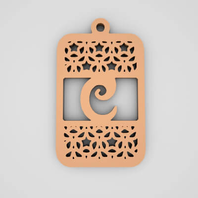 C Rectangle Split Monogram Keychain