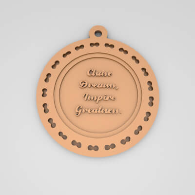 Chase Dreams Inspire Greatness Quote Round Keychain