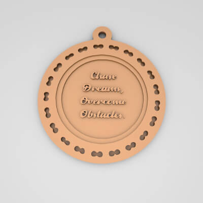 Chase Dreams Overcome Obstacles Quote Round Keychain