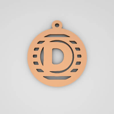 D Initial Stylish Monogram Keychain