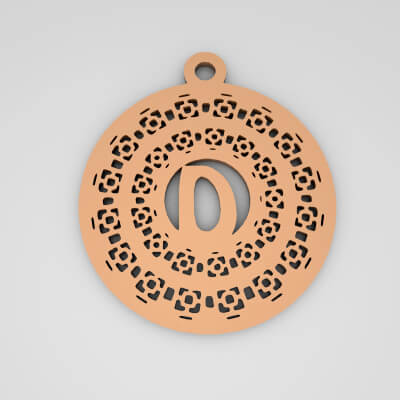 D Monogram Cute Keychain