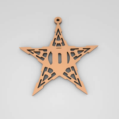 D Star Monogram Cute Keychain