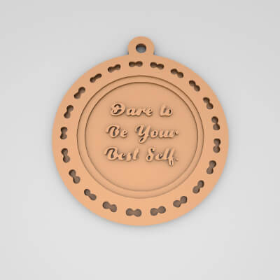 Dare To Be Your Best Self Quote Round Keychain