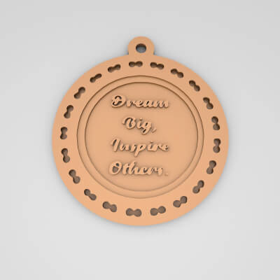 Dream Big Inspire Others Quote Round Keychain