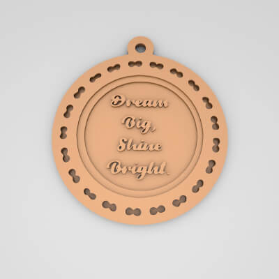 Dream Big Shine Bright Quote Round Keychain