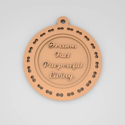 Dreams Fuel Purposeful Living Quote Round Keychain