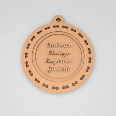 Embrace Change Empower Growth Quote Round Keychain