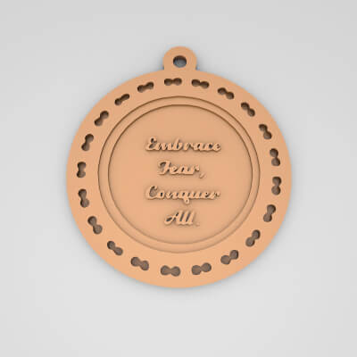 Embrace Fear Conquer All Quote Round Keychain