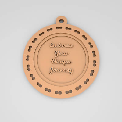 Embrace Your Unique Journey Quote Round Keychain