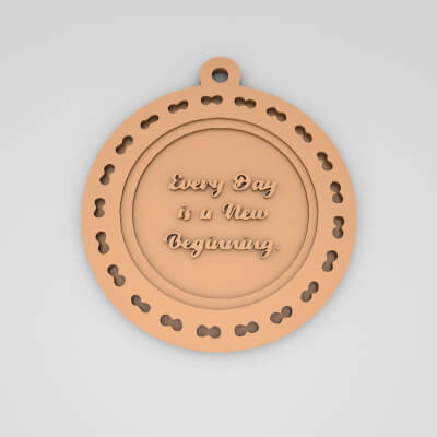Every Day Is a New Beginning Quote Round Keychain