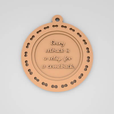 Every setback is a setup for a comeback Quote Round keychain