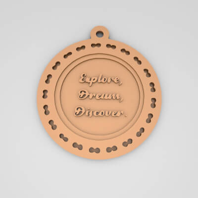 Explore Dream Discover Quote Round Keychain