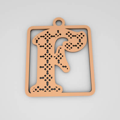 F Initial Stylish Monogram Keychain
