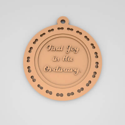 Find Joy in The Ordinary Quote Round Keychain