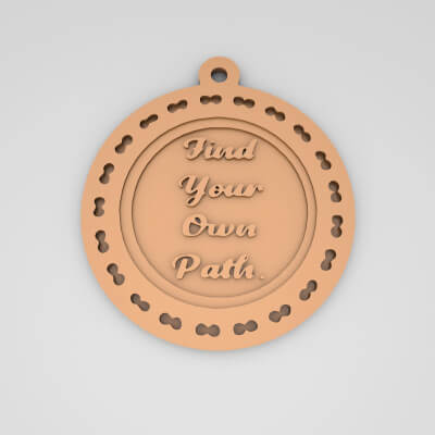 Find Your Own Path Quote Round Keychain