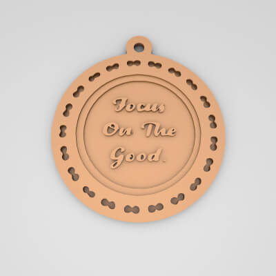Focus on The Good Quote Round Keychain