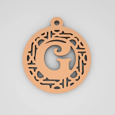 G Circular Stripe Split Monogram Keychain