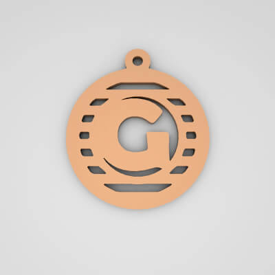 G Initial Stylish Monogram Keychain