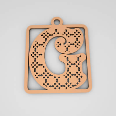 G Initial Stylish Monogram Keychain
