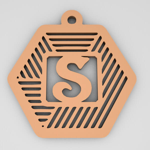 M Monogram Cute Keychain 3D Render RenderHub Gallery