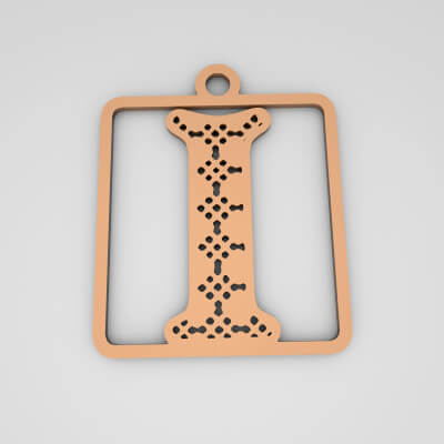 I Initial Stylish Monogram Keychain