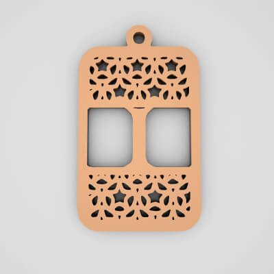 I Rectangle Split Monogram Keychain