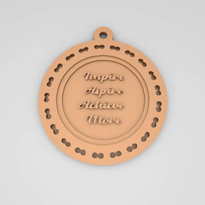 Inspire Aspire Achieve More Quote Round Keychain