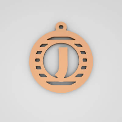 J Initial Stylish Monogram Keychain