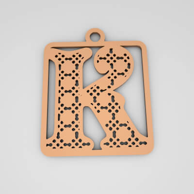 K Initial Stylish Monogram Keychain
