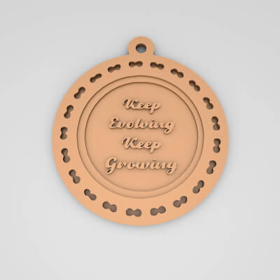 Keep Evolving Keep Growing Quote Round Keychain