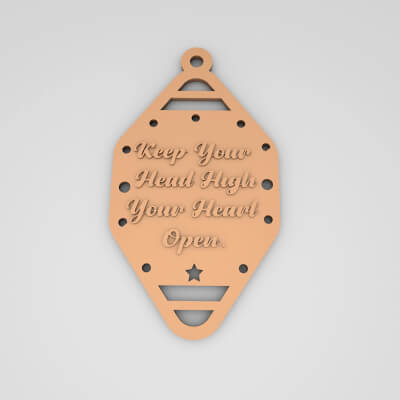 Keep Your Head High Your Heart Open Cute Keychain