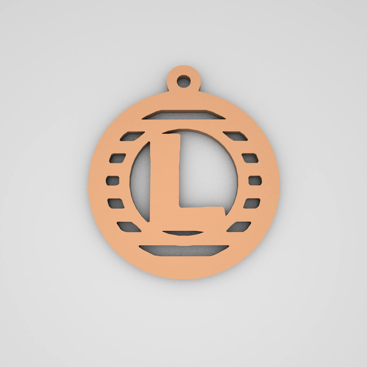 L Initial Stylish Monogram Keychain - 3D Model by pk3dstore