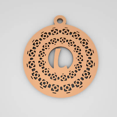 L Monogram Cute Keychain