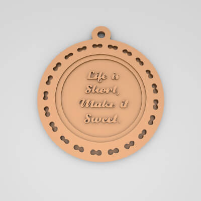 Life Is Short Make It Sweet Quote Round Keychain