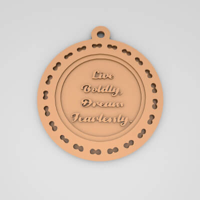 Live Boldly Dream Fearlessly Quote Round Keychain