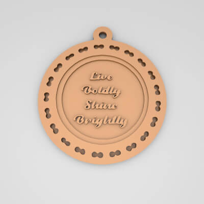 Live Boldly Shine Brightly Quote Round Keychain