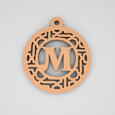 M Circular Stripe Split Monogram Keychain